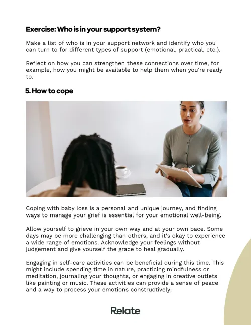 An image of a page in the toolkit talking about support systems.