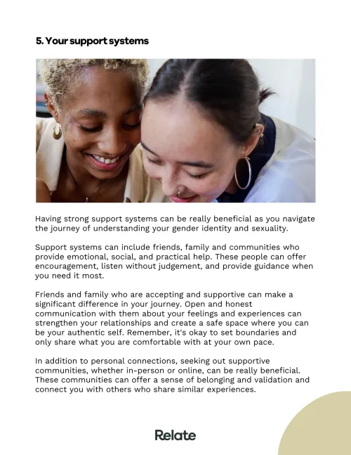 An image from a page of the toolkit talking about support systems.