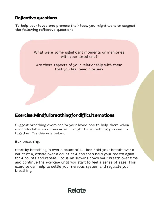 An image of a page in the toolkit which contains prompts and reflective questions for the reader.